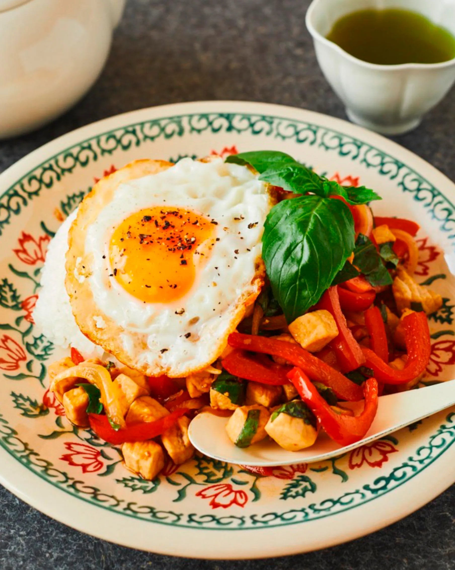 めかじきのガパオ × 抹茶入「げんまい」