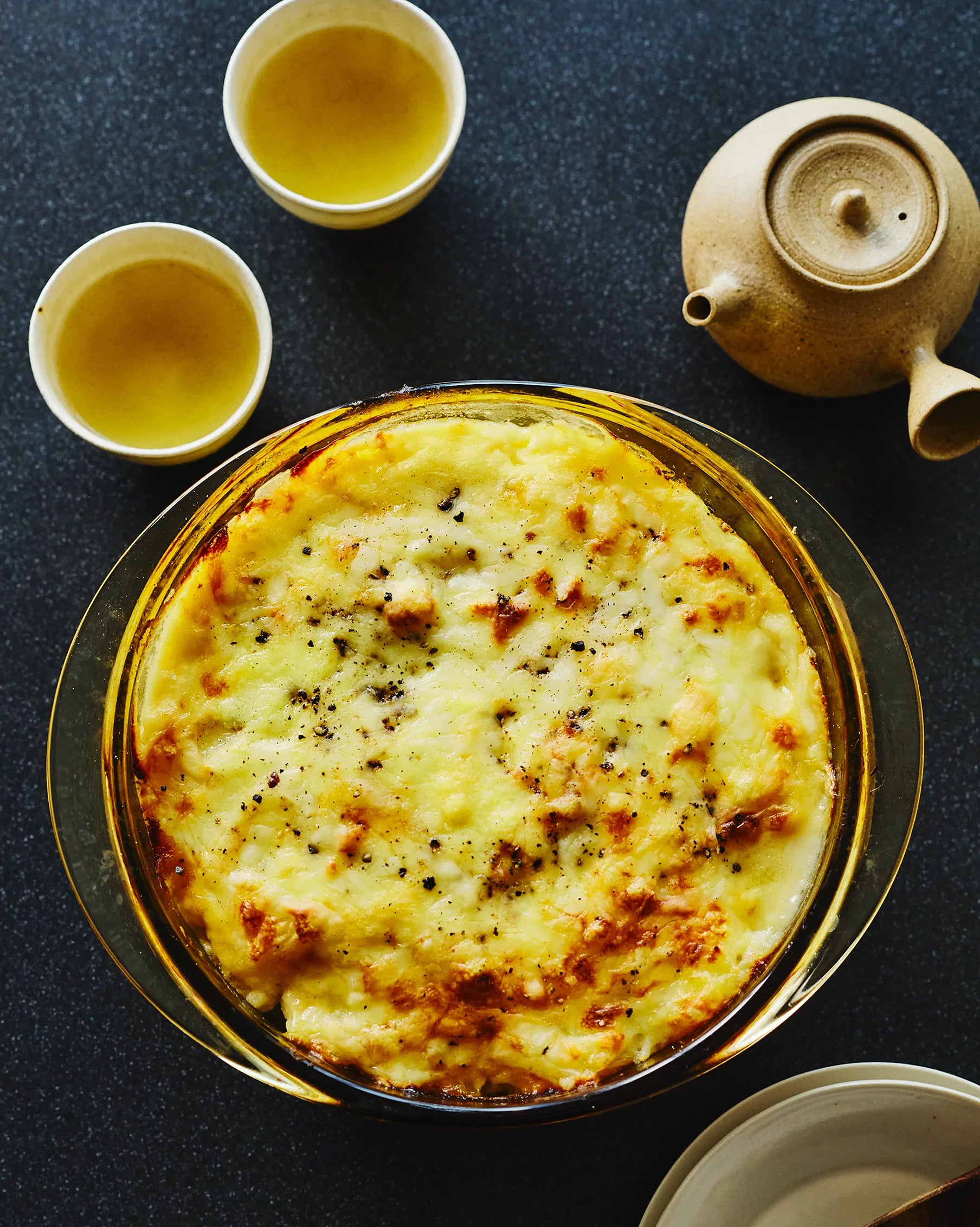 鱈とふき味噌、じゃがいものグラタン × 玉露 「上喜撰」